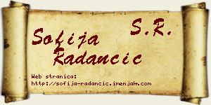 Sofija Radančić vizit kartica